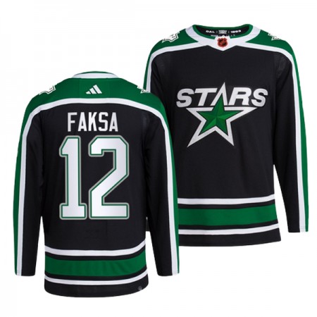 Dallas Stars Dresy Radek Faksa12 Adidas 2022-23 Černá Reverse Retro 2.0 Authentic - Pánské